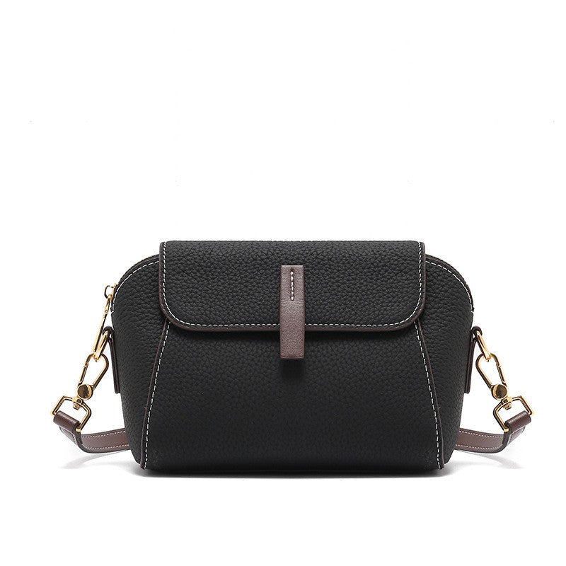 Pebbled Leather Shell Crossbody Bag