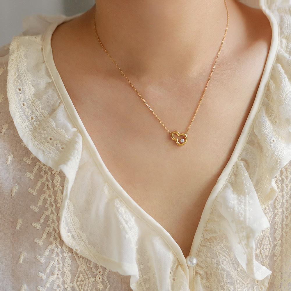 Petite Calabash Charm Chain Necklace - Gold - 6