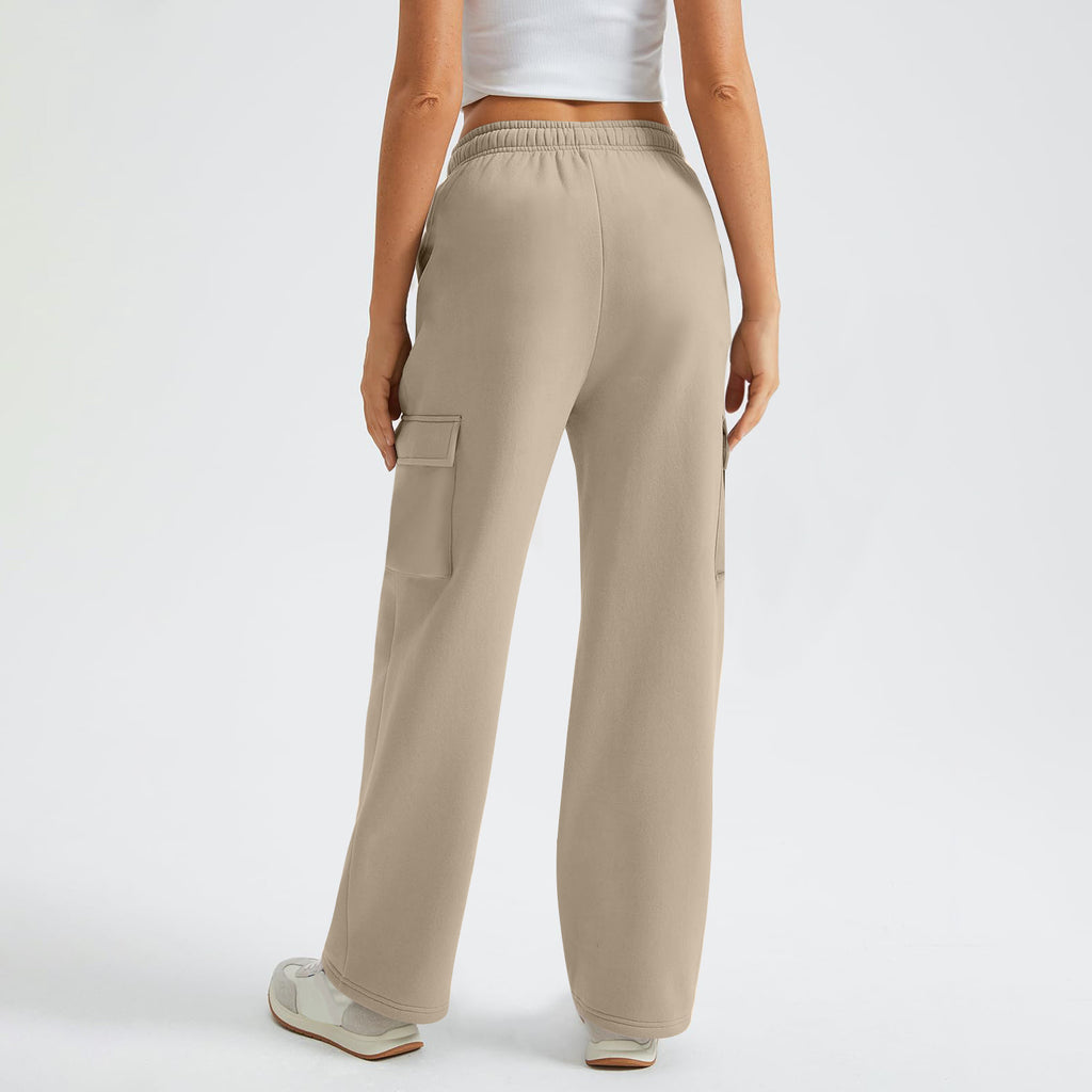 High Waist Drawstring Wide Leg Cargo Pants