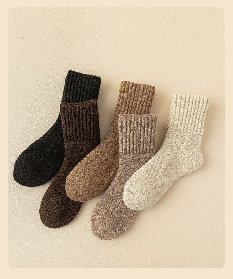 Thick Ribbed Cuff Winter Crew Socks