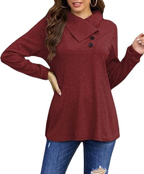 Split Cowl Neck Button Detail Tunic - view 1