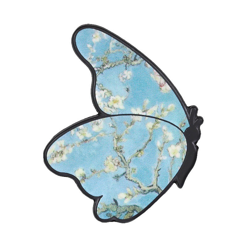Fine Art Painting Butterfly Enamel Pin Brooch - C1