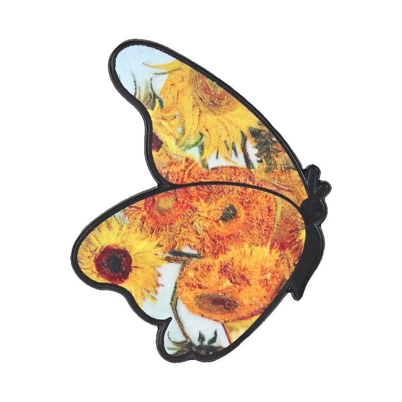 Fine Art Painting Butterfly Enamel Pin Brooch - C3