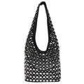 Studded Slouchy Hobo Shoulder Bag - Black