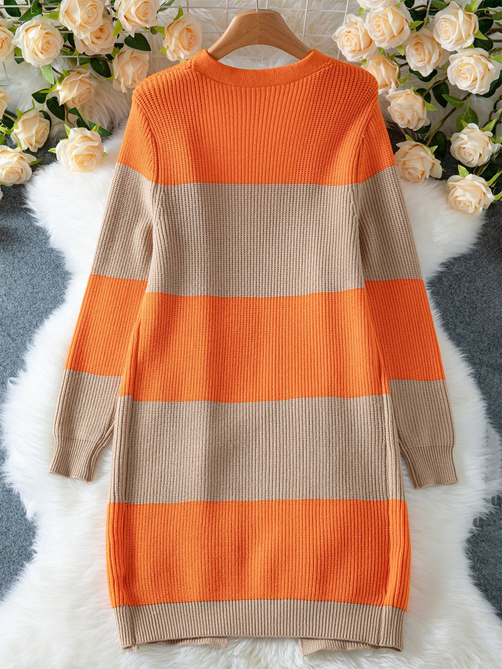 Wide Stripe Longline Open Front Cardigan - view 2