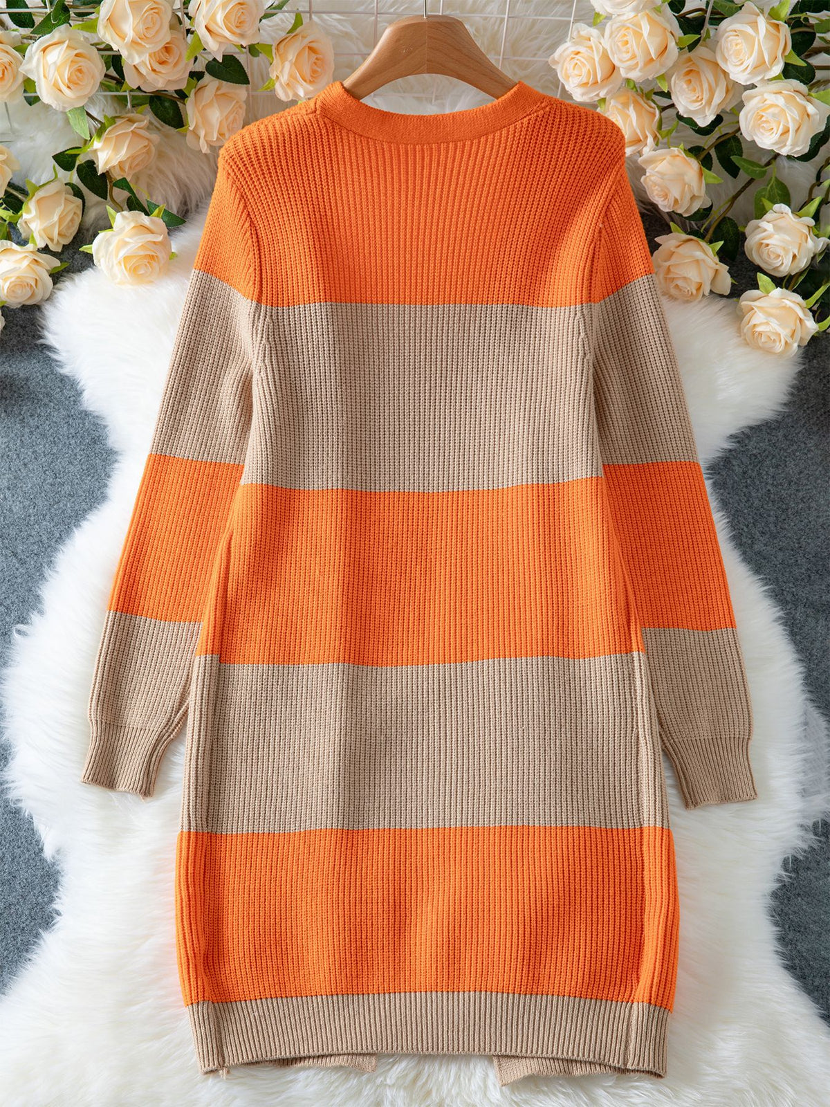 Wide Stripe Longline Open Front Cardigan - view 2