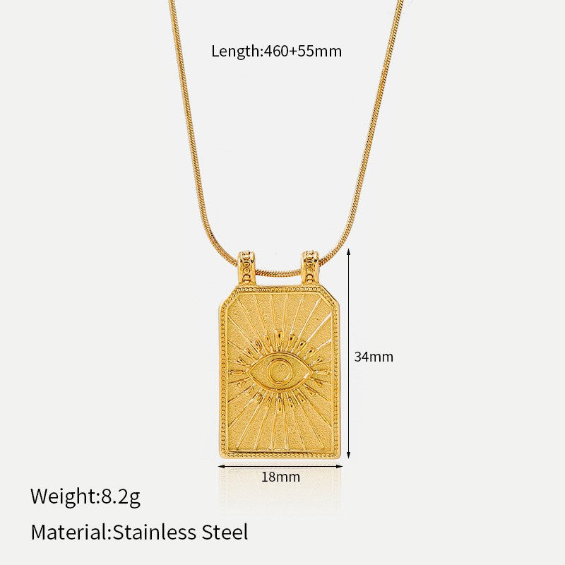 Evil Eye & Sacred Heart Enamel Charm Necklace - view 4