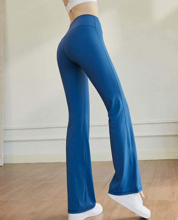 Buttery Soft High Waist Flare Yoga Pants - Blue - 1