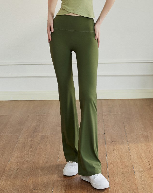 Buttery Soft High Waist Flare Yoga Pants - Green - 2
