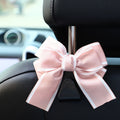 Patterned Bow Car Seat Headrest Hook - Pink