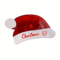 Santa Hat Shaped Mini Claw Clip - Red