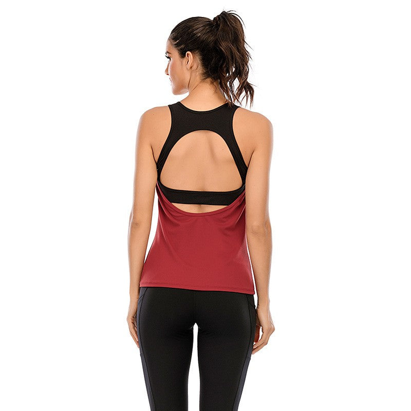 Open Back 2-in-1 Padded Racerback Workout Tank
