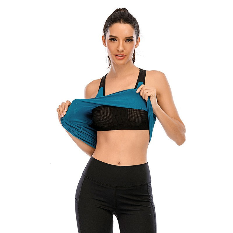 Open Back 2-in-1 Padded Racerback Workout Tank