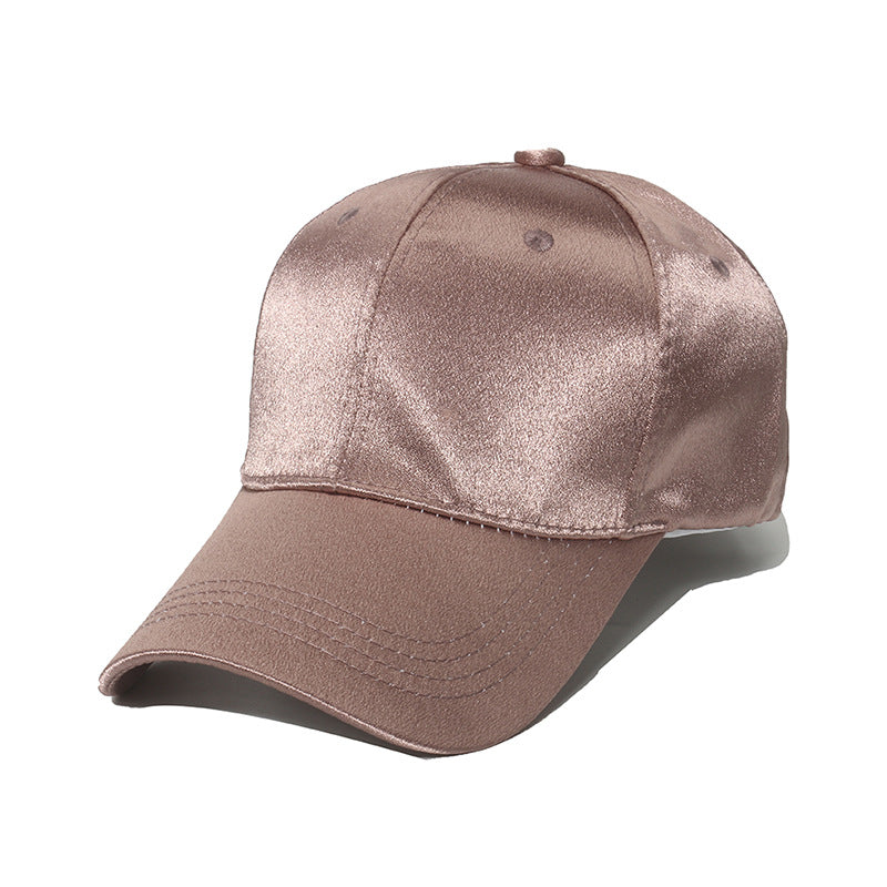 Satin Finish Six Panel Baseball Cap - Brown