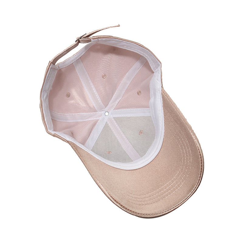 Satin Finish Six Panel Baseball Cap - Pink - 2
