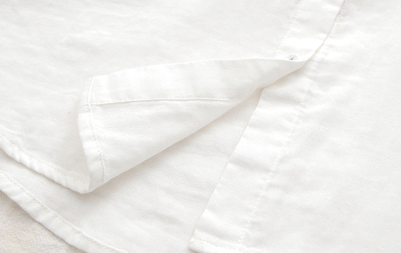 Blossom Embroidery Long Sleeve Gauze Shirt - view 11