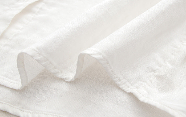 Blossom Embroidery Long Sleeve Gauze Shirt - view 13