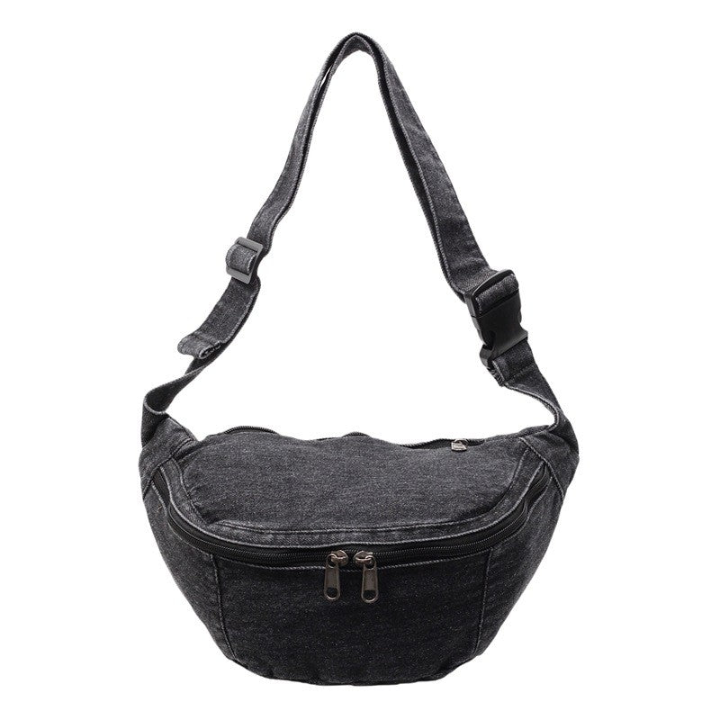 Washed Denim Sling Belt Bag