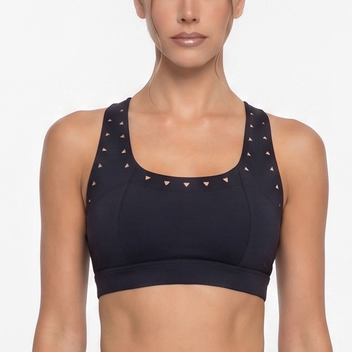 Triangle Perforated Racerback Padded Tennis Sports Bra