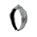 Shiny Sequin Top Knot Headband - Silver