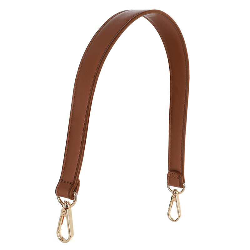 Faux Leather Replacement Bag Strap With Clasps - Brown