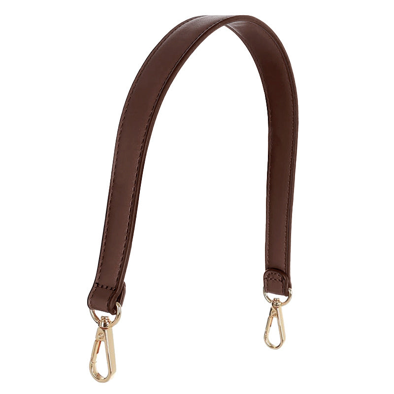 Faux Leather Replacement Bag Strap With Clasps - DarkBrown