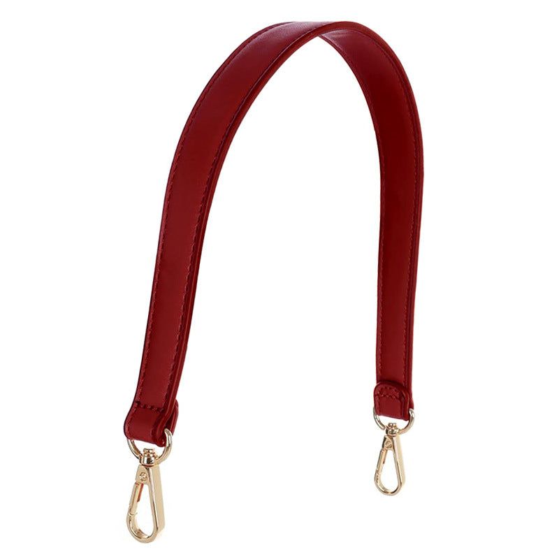 Faux Leather Replacement Bag Strap With Clasps - Red