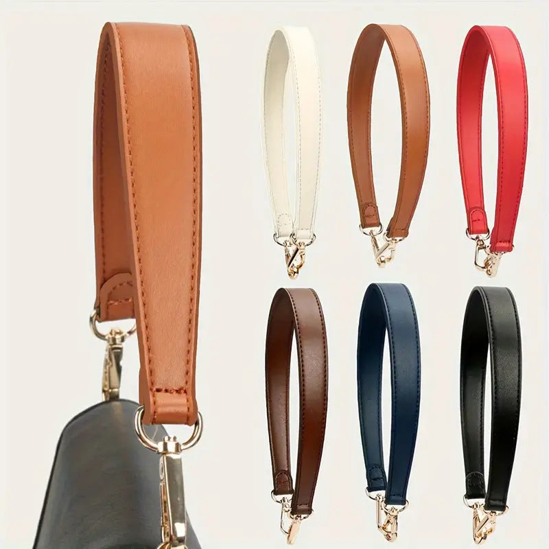 Faux Leather Replacement Bag Strap With Clasps