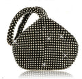 Rhinestone Triangle Wristlet Evening Bag - Black