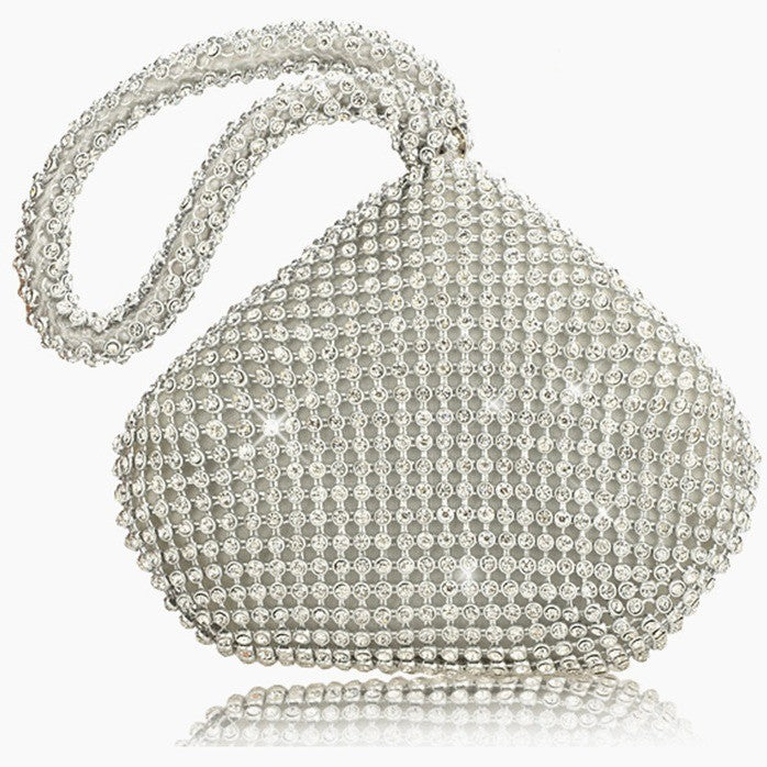 Rhinestone Triangle Wristlet Evening Bag