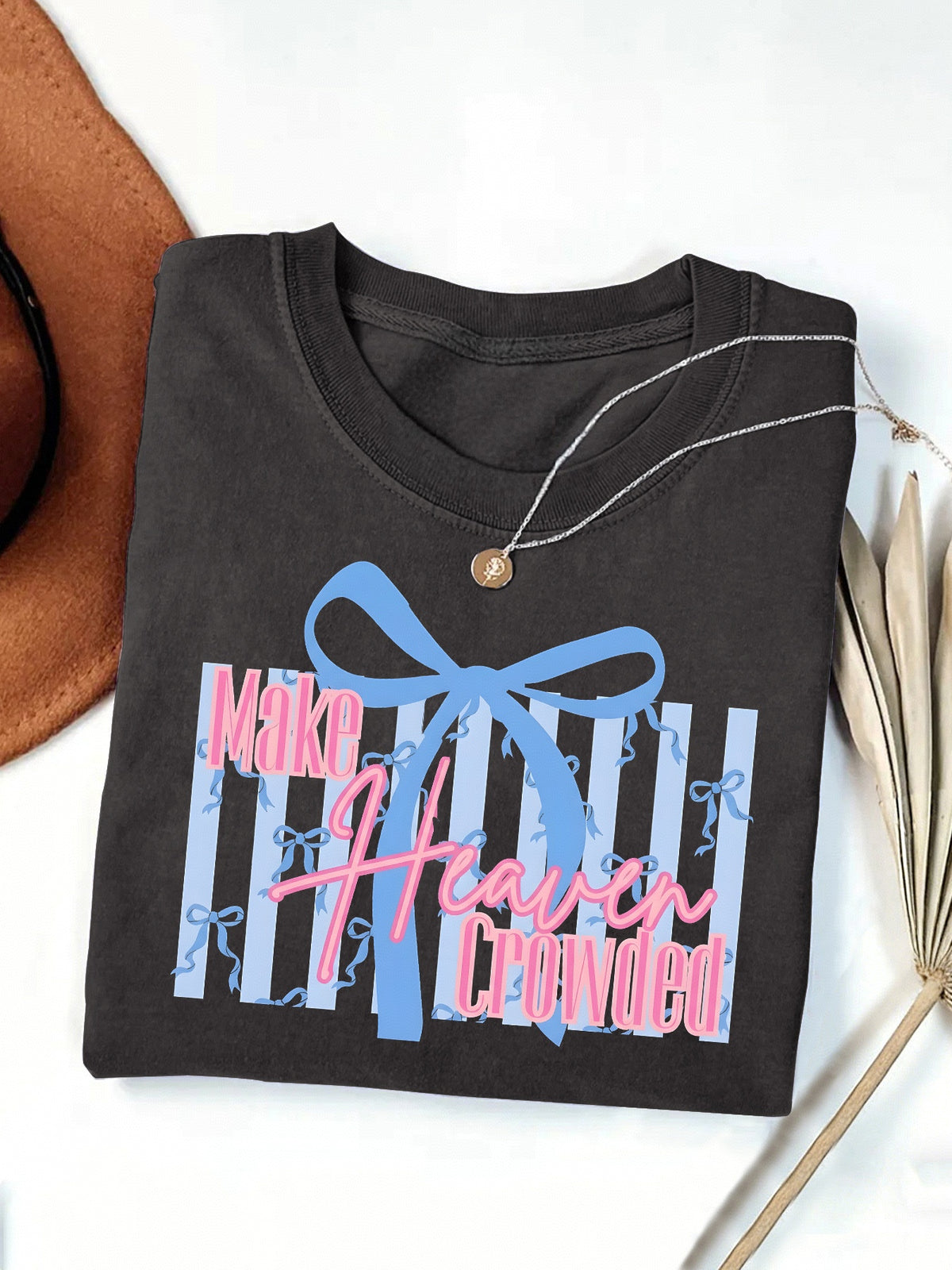 Coquette Bow Slogan Graphic T-Shirt - Black