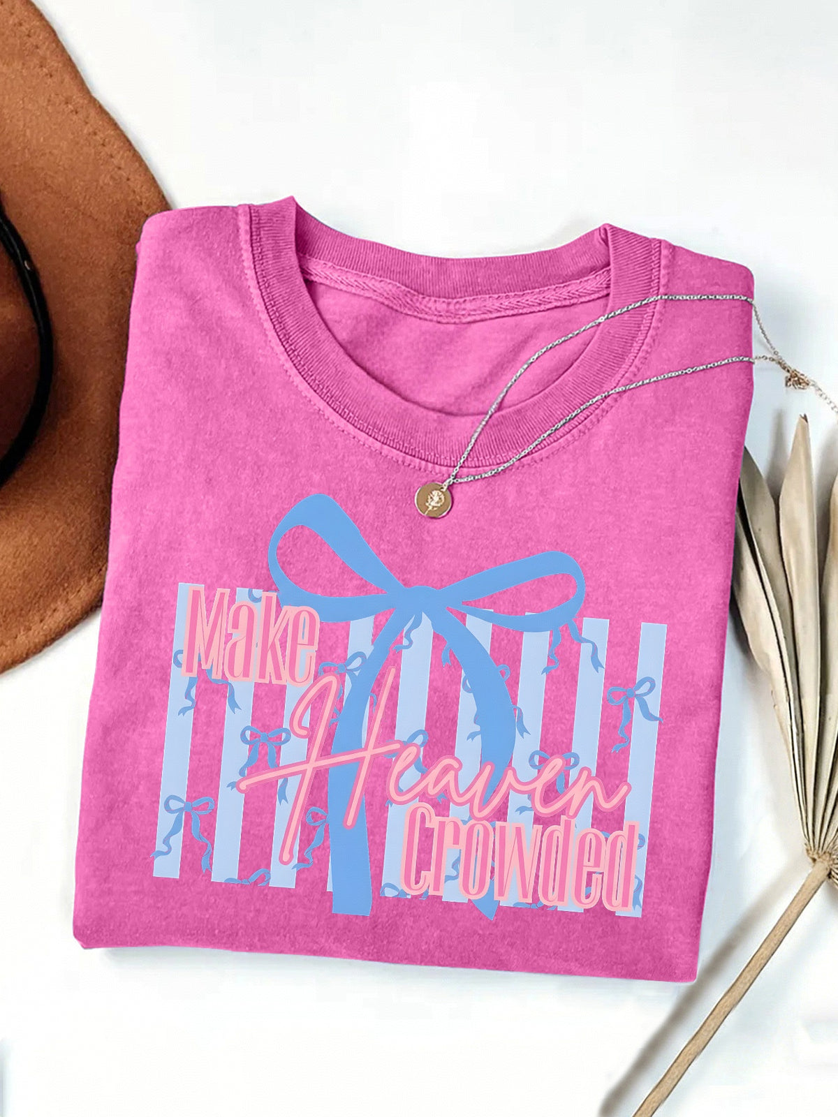 Coquette Bow Slogan Graphic T-Shirt - RoseRed
