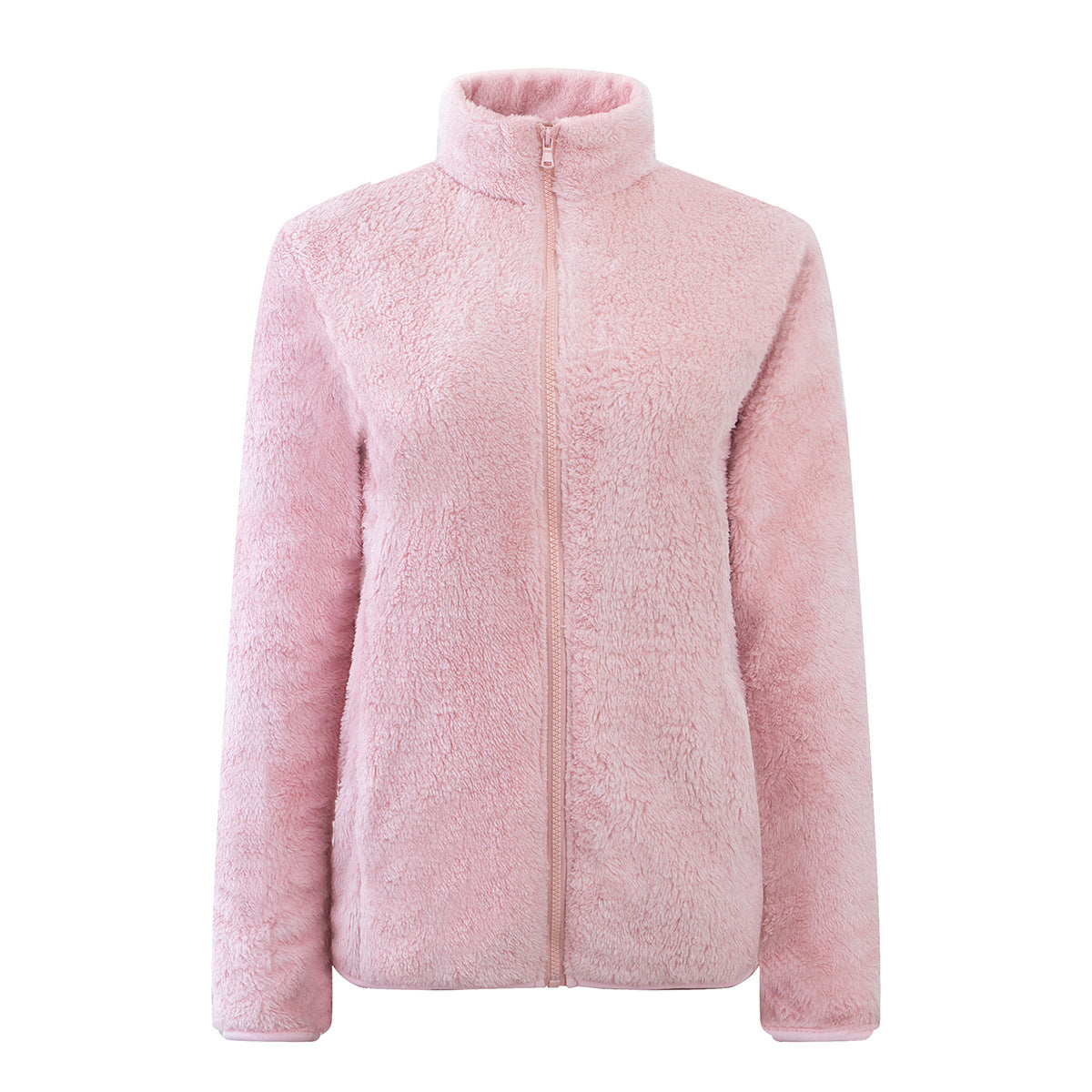 Plush Teddy Fleece Full Zip Jacket - Pink