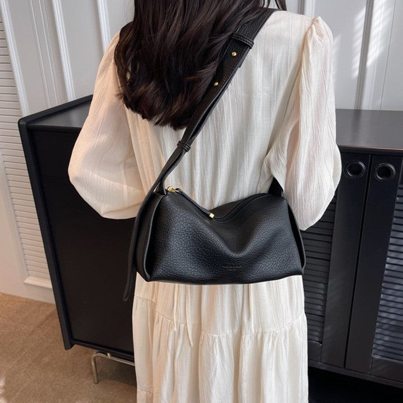 Soft Pebbled Barrel Shoulder Bag