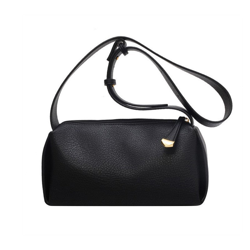 Soft Pebbled Barrel Shoulder Bag