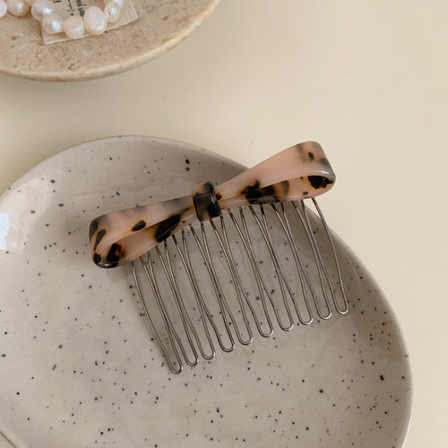 Acetate Bow Metal Side Comb - NO01
