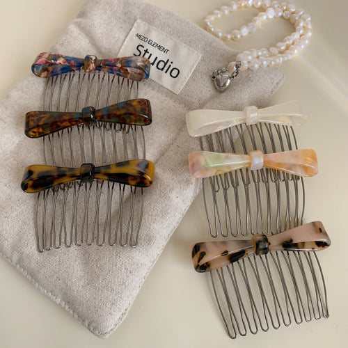 Acetate Bow Metal Side Comb