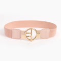 Round Hook Buckle Stretch Waist Belt - Pink