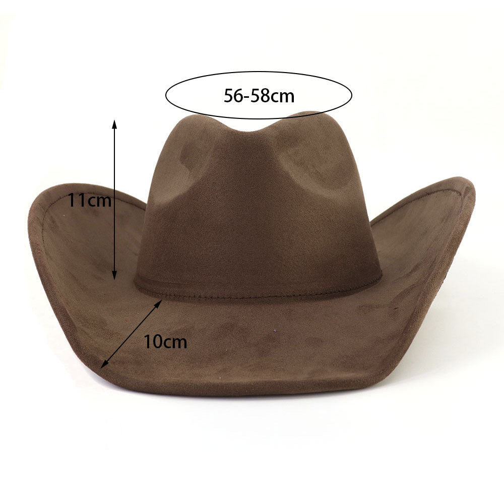 Suede Western Wide Brim Cowboy Hat