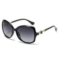 Oversized Square Floral Temple Sunglasses - Black