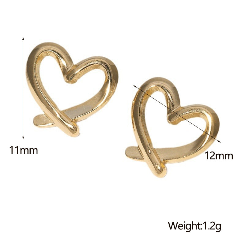 Dainty Open-Heart Minimalist Stud Earrings