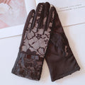Floral Lace Bow Sun Protection Gloves - Black