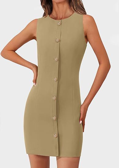 Sleeveless Button Front Mini Shift Dress - view 2
