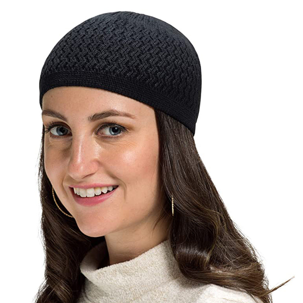 Wave Jacquard Knit Skull Cap Beanie - view 3