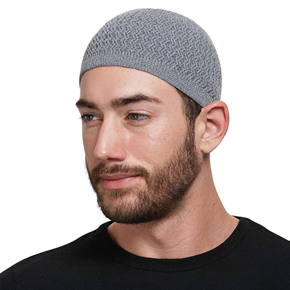 Wave Jacquard Knit Skull Cap Beanie - view 4