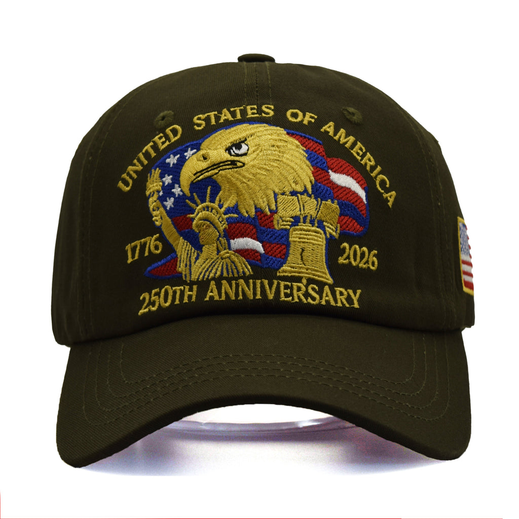 Eagle Liberty Embroidered Curved Brim Cap - Green
