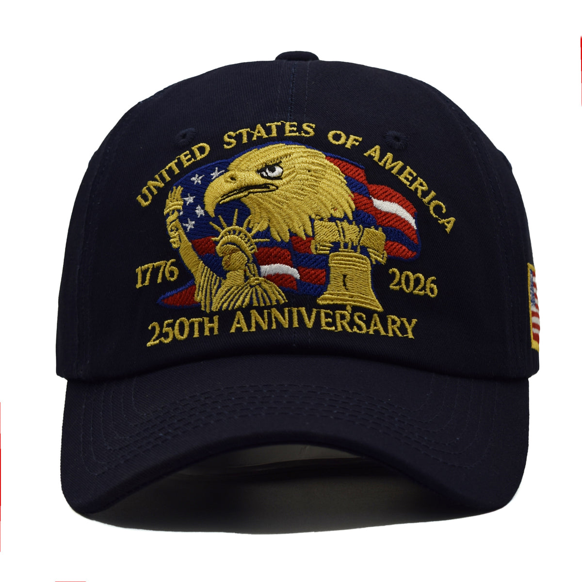 Eagle Liberty Embroidered Curved Brim Cap - Navyblue