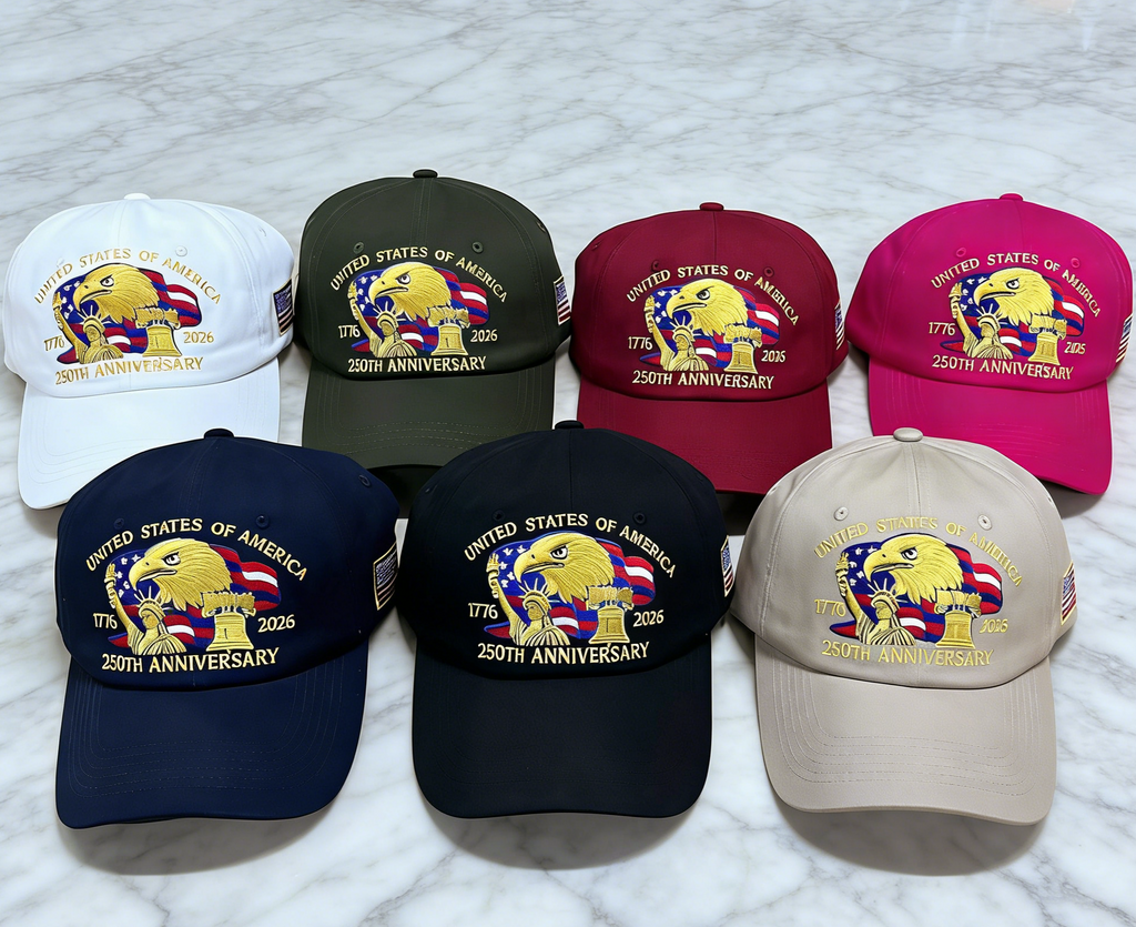Eagle Liberty Embroidered Curved Brim Cap - White - 1