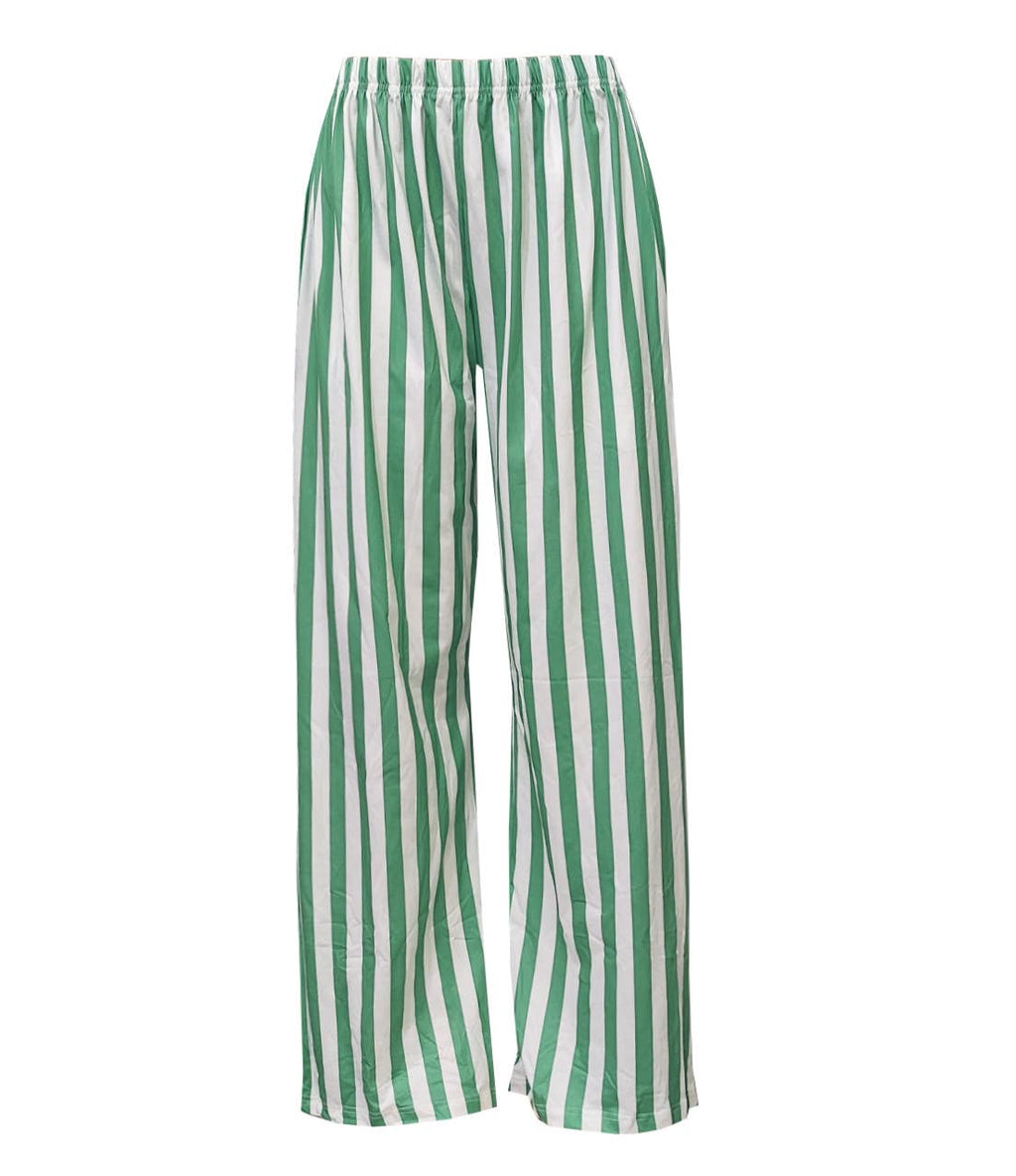 Striped Wide Leg Drawstring Beach Pants