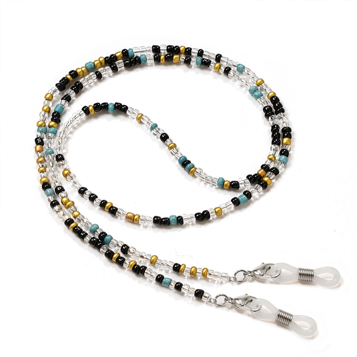 Colorful Seed Bead Eyeglass Chain - Black